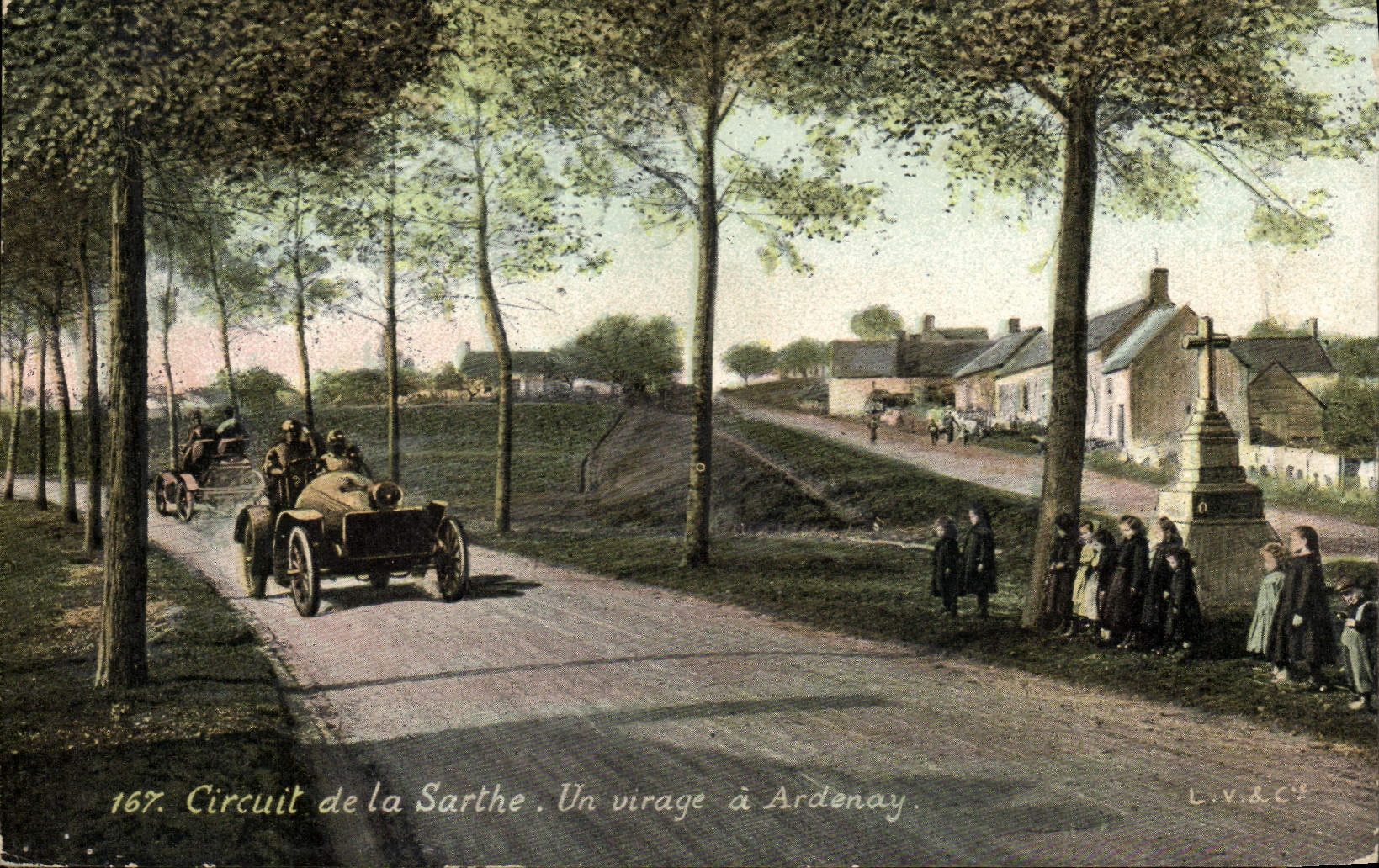VINTAGE POSTCARD Automobile Circuit of the Sarthe a turn has Ardenay