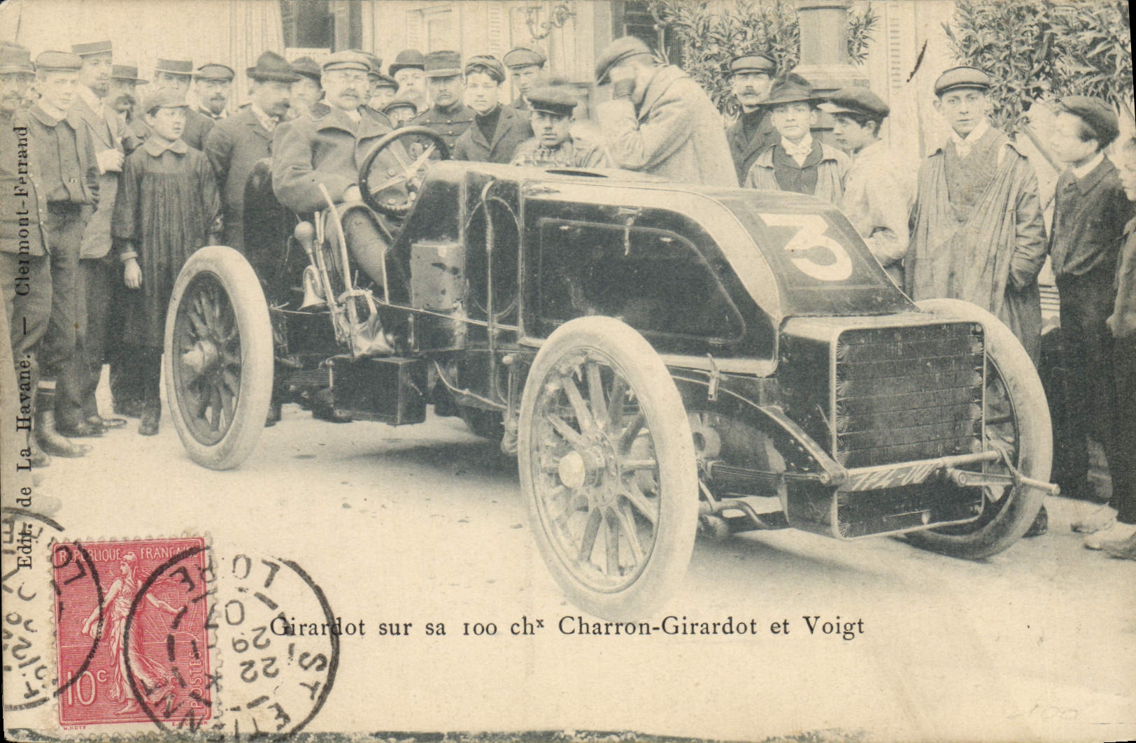 VINTAGE POSTCARD Automobile Girardot on its 100 horses Cartwright Girardot and Voigt