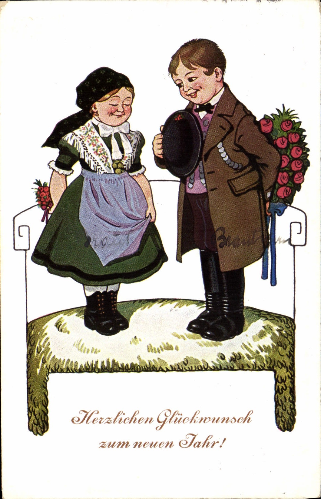 CPA Illustrateur Couple Folklore