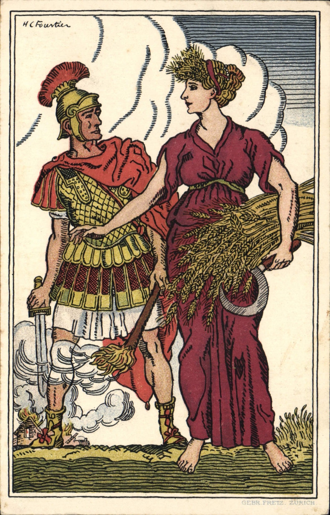 VINTAGE POSTCARD Illustrator Fourtier Romain