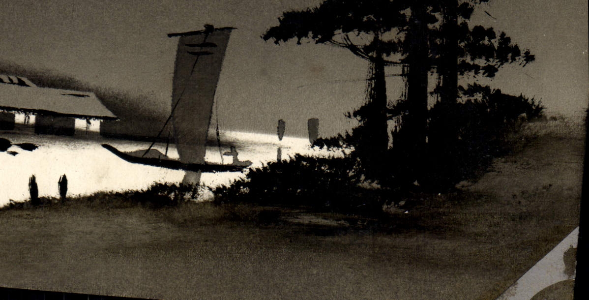 rbol japonés de Japón de la POSTAL de la VENDIMIA