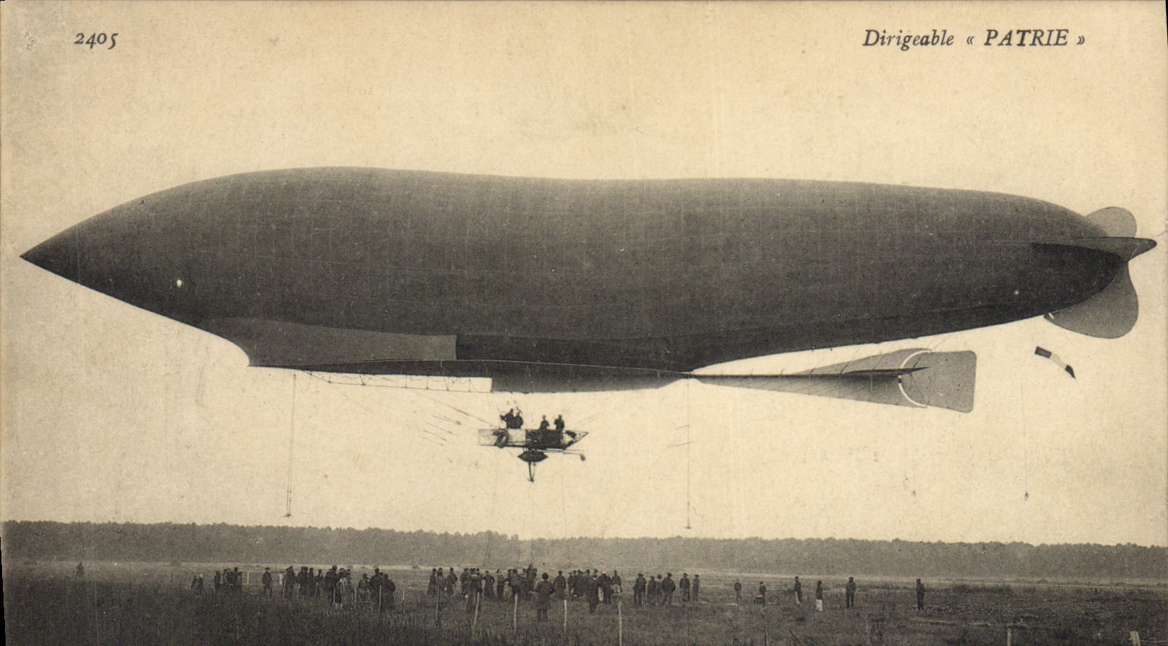 CPA Avion Aviation Zeppelin Dirigeable Patrie