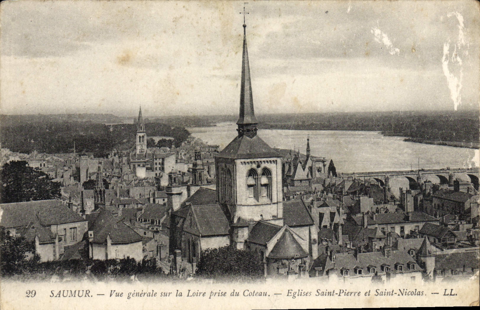 VINTAGE POSTCARD Saumur View On the Loire Taken Of the Slope