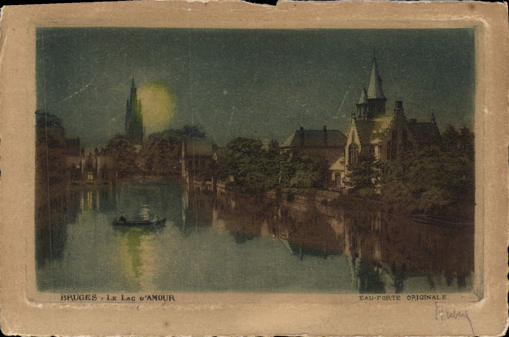 CPA Bruges Le Lac Amour