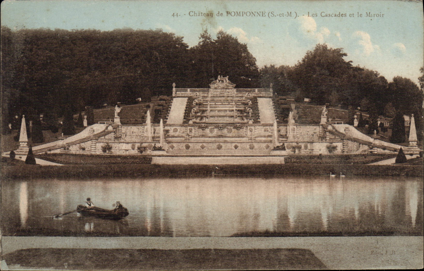 VINTAGE POSTCARD Castle De Pomponne Cascades And the Mirror
