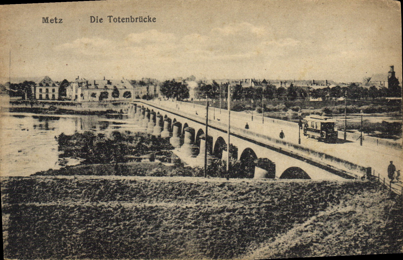 VINTAGE POSTCARD Metz Die Totenbrucke