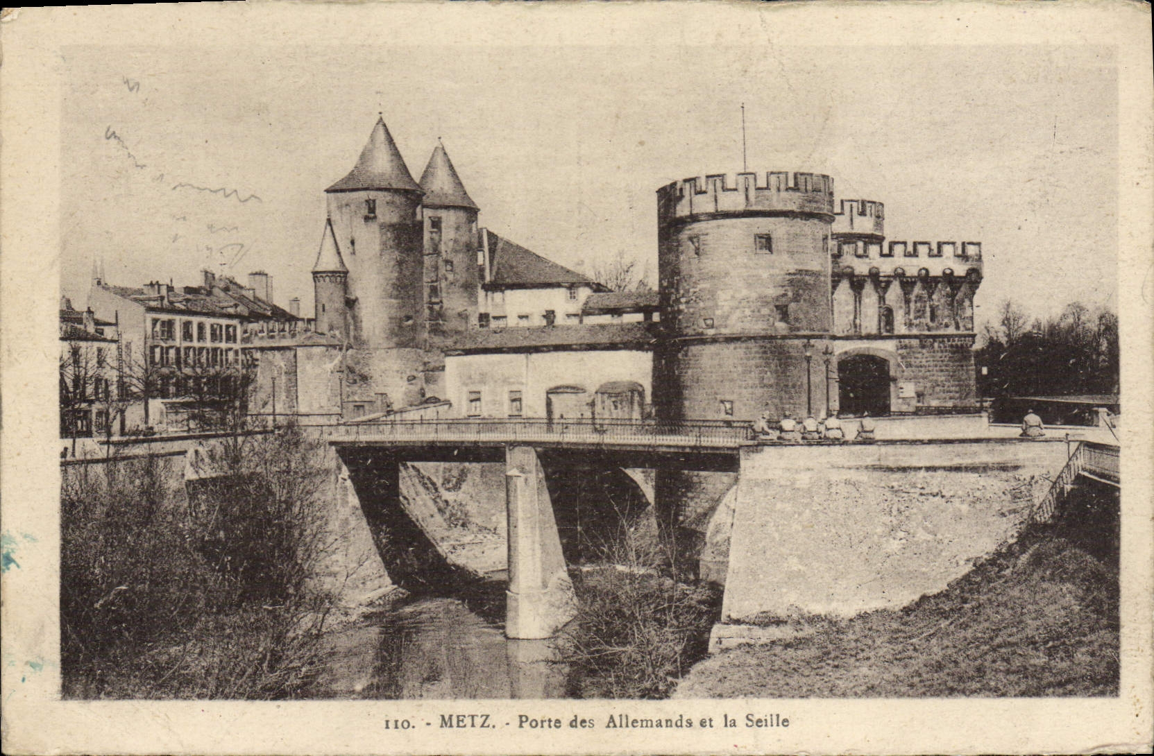 CPA Metz Porte des Allemands et la Seille 
