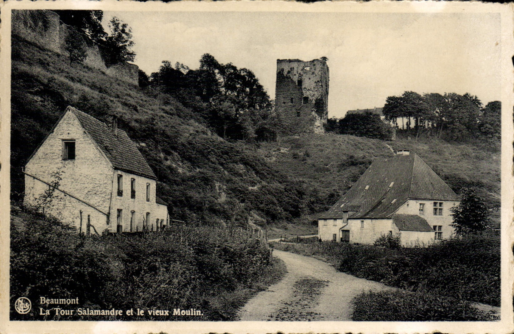 CPM Beaumont La tour Salamandre et le vieux moulin
