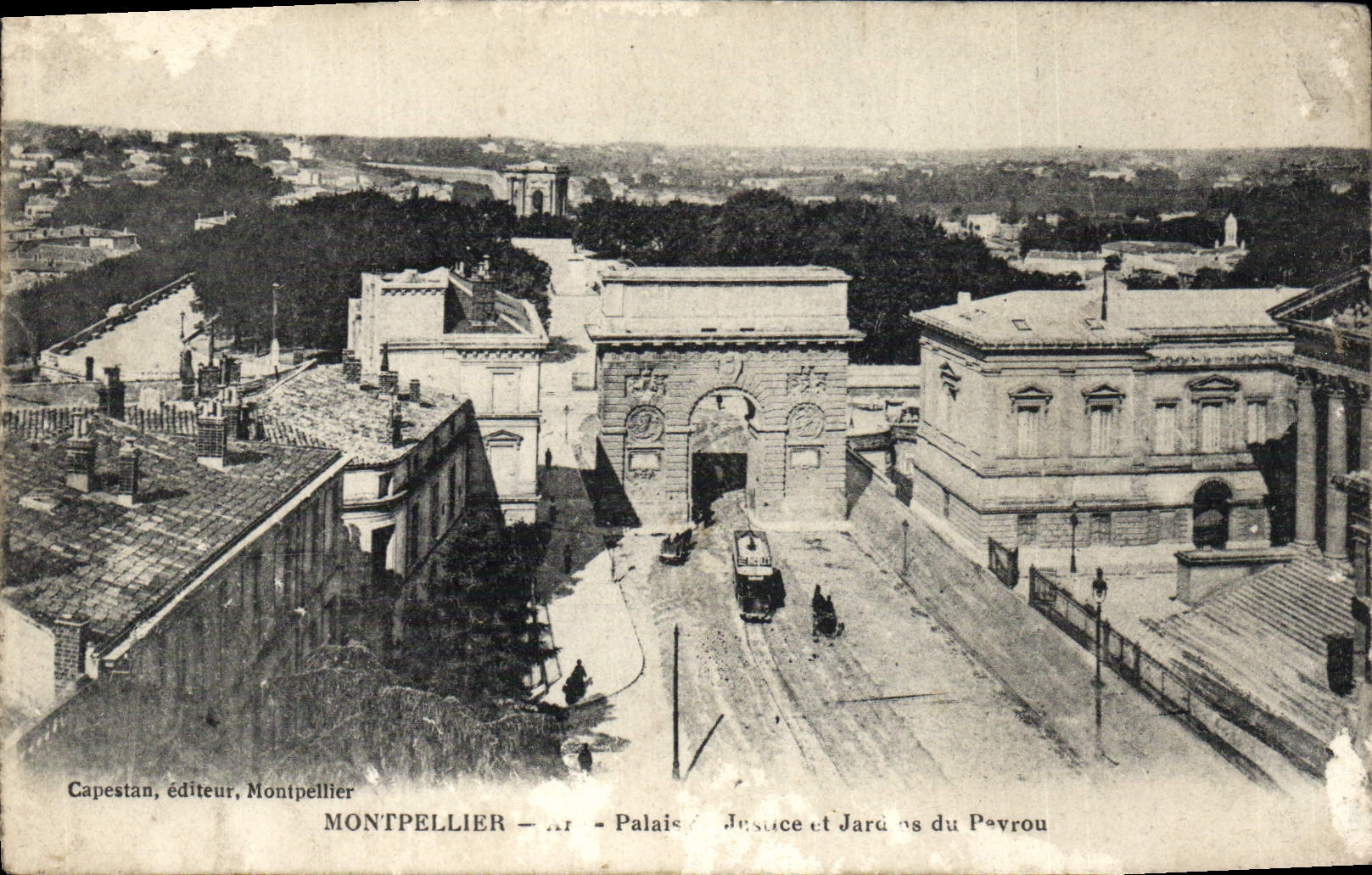CPA Montpellier Palais de justice et jardins du Peyrou 