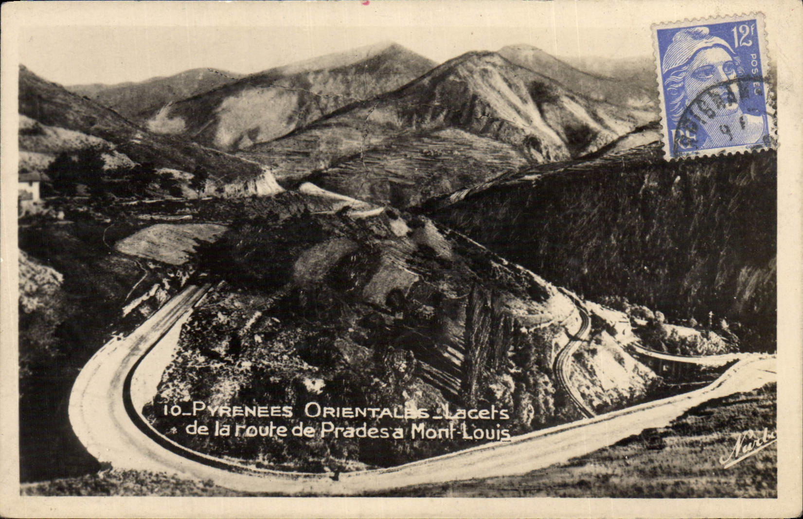VINTAGE POSTCARD the Pyrenees Orientales Lacels Of the Road De Prades has Mont Louis