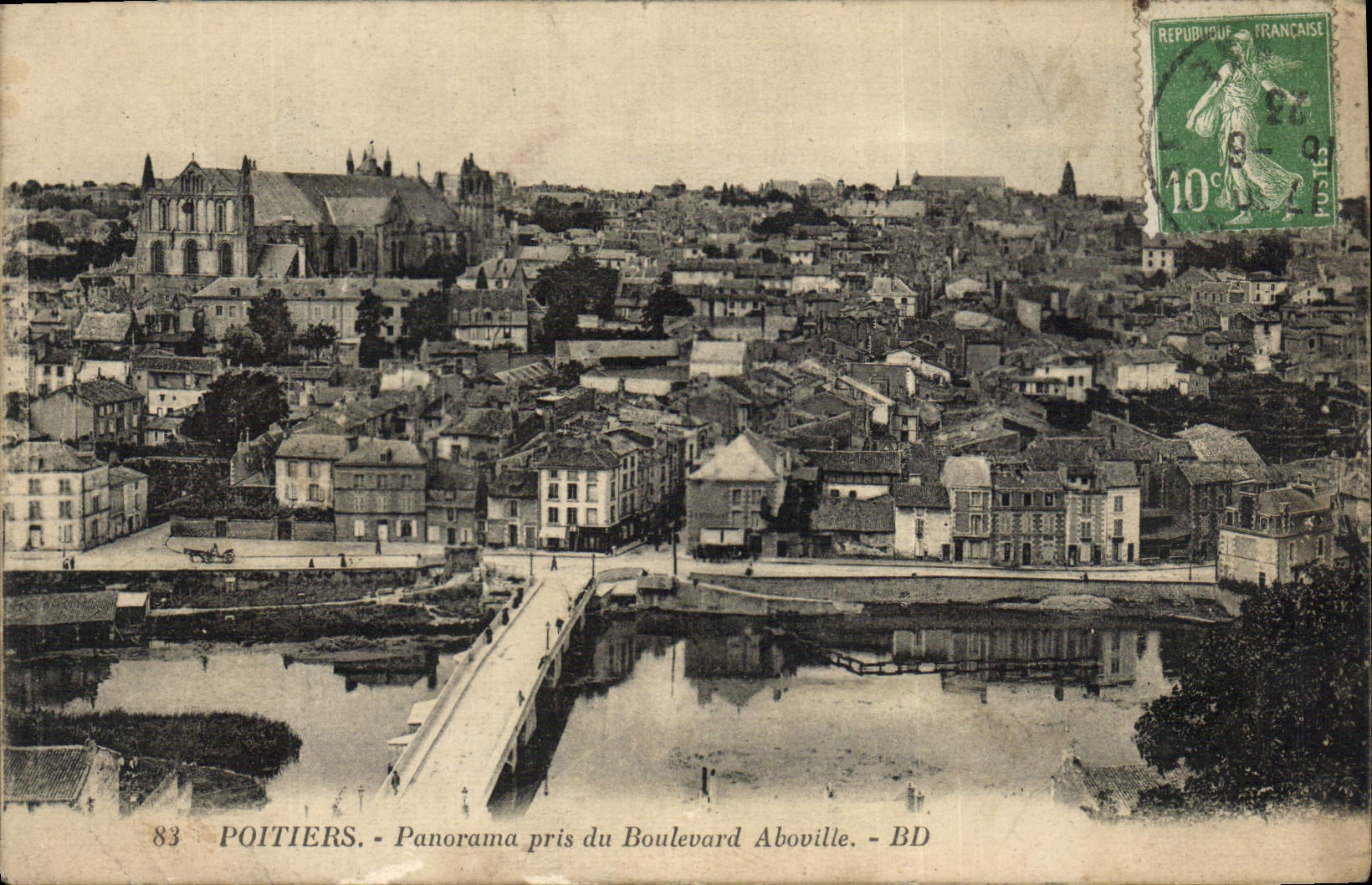 CPA Poitiers Panorama Pris Du Boulevard Aboville