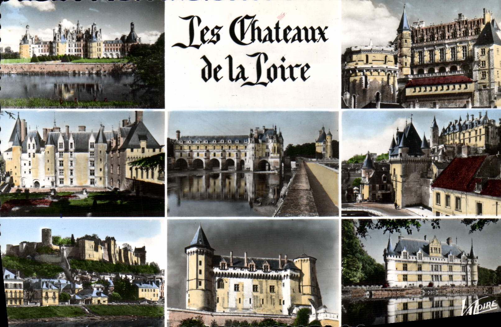 MODERN CARD Loire ch4ateau chambord Amboise Langeais Chinon Saumur Azay the Curtain