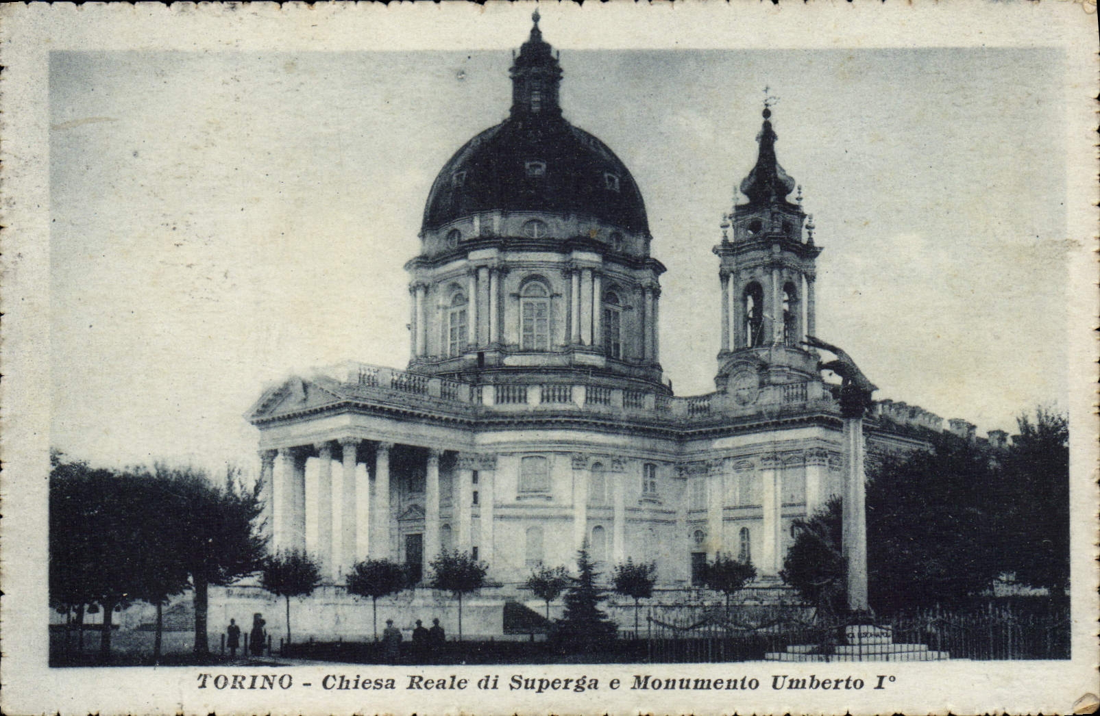 VINTAGE POSTCARD Torino Chiesa Reale Di Superga E Monumento Umberto 1