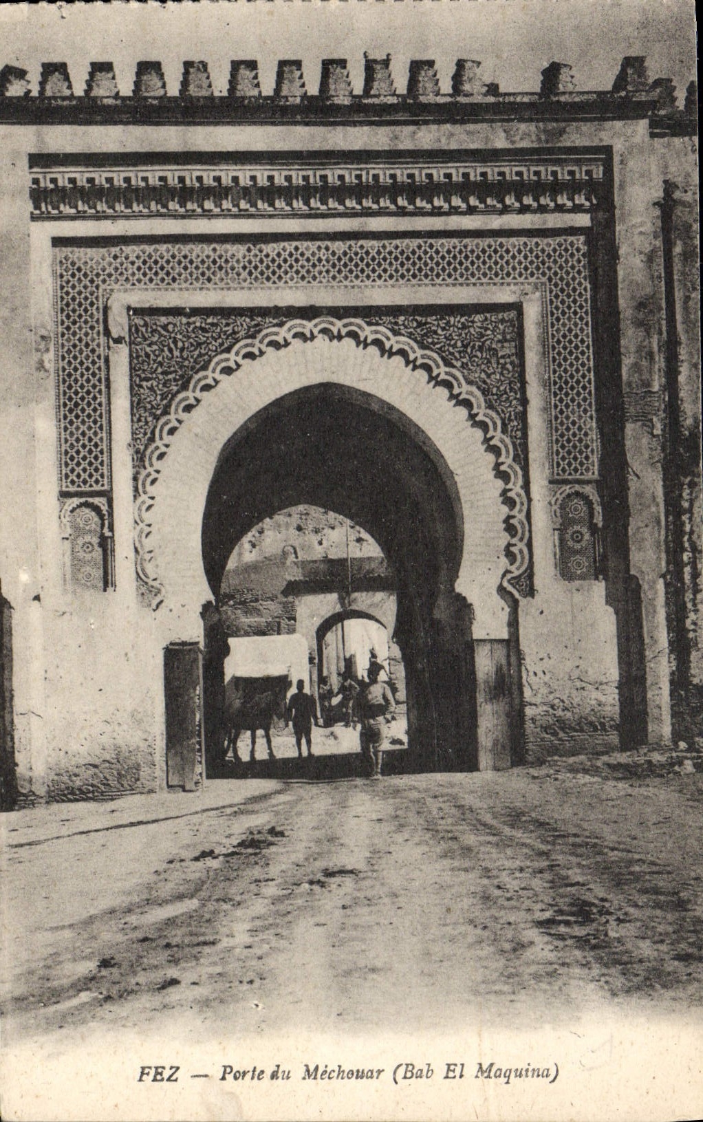 La POSTAL Fes de la VENDIMIA lleva del EL Moquina de Mechouar Bab