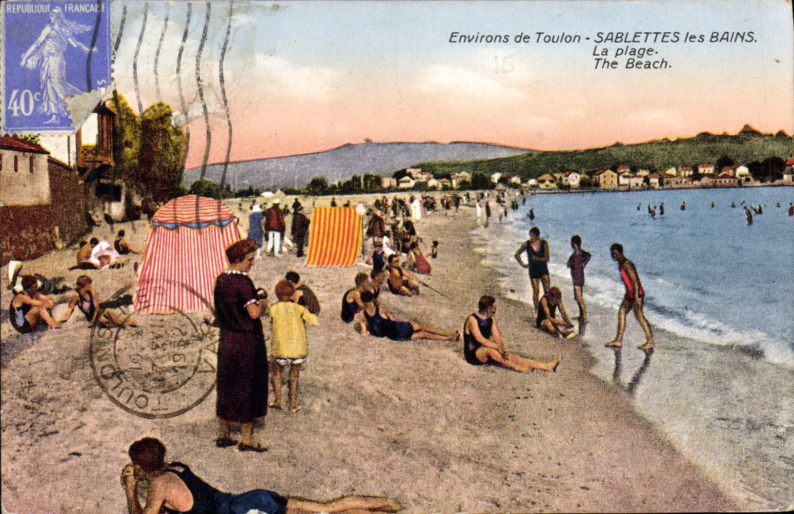 VINTAGE POSTCARD Sablettes Les Bains Surroundings of Toulon