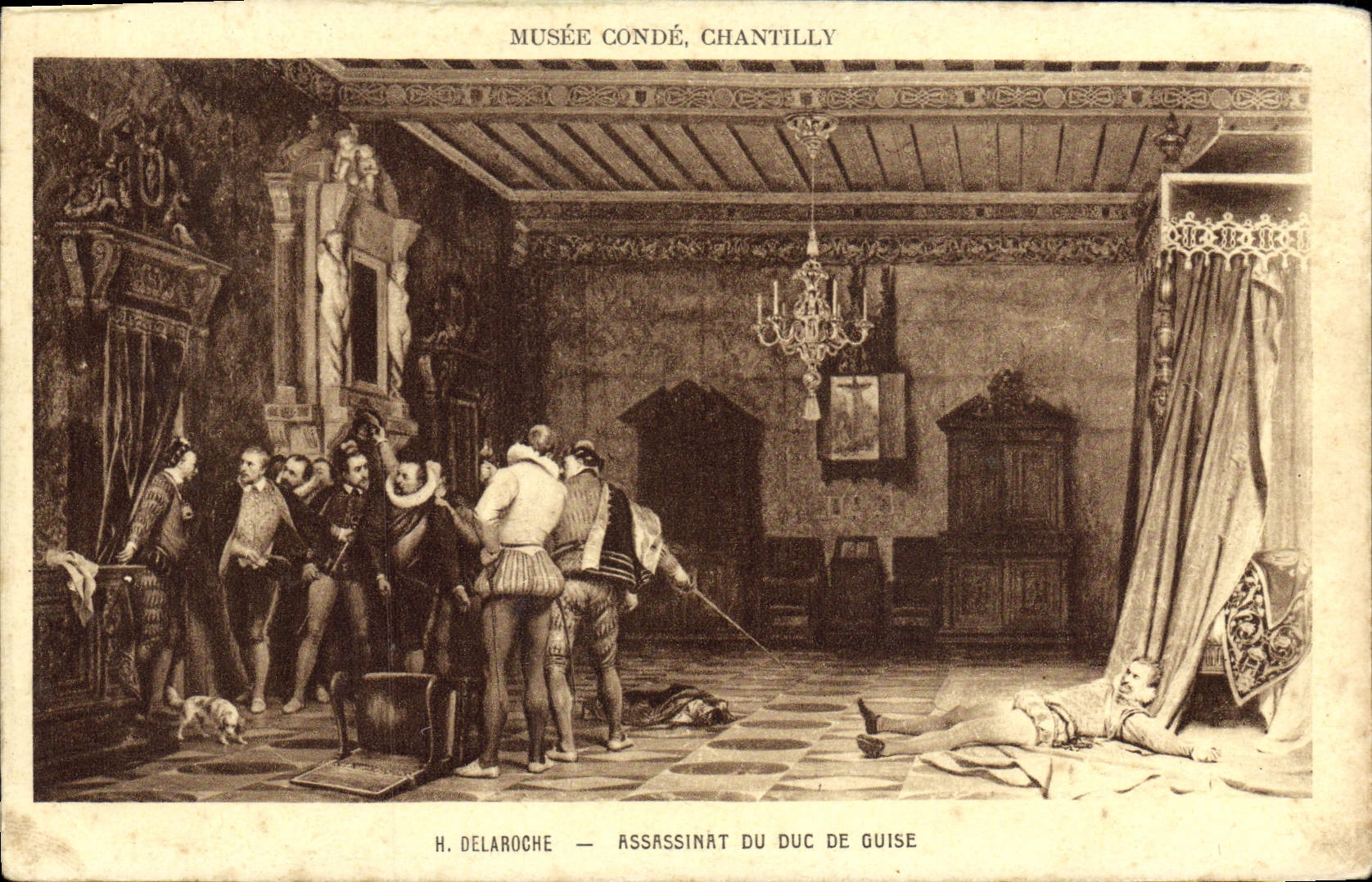 Asesinato de Chantilly Delaroche del poli del museo de la POSTAL de la VENDIMIA del duque de propia manera