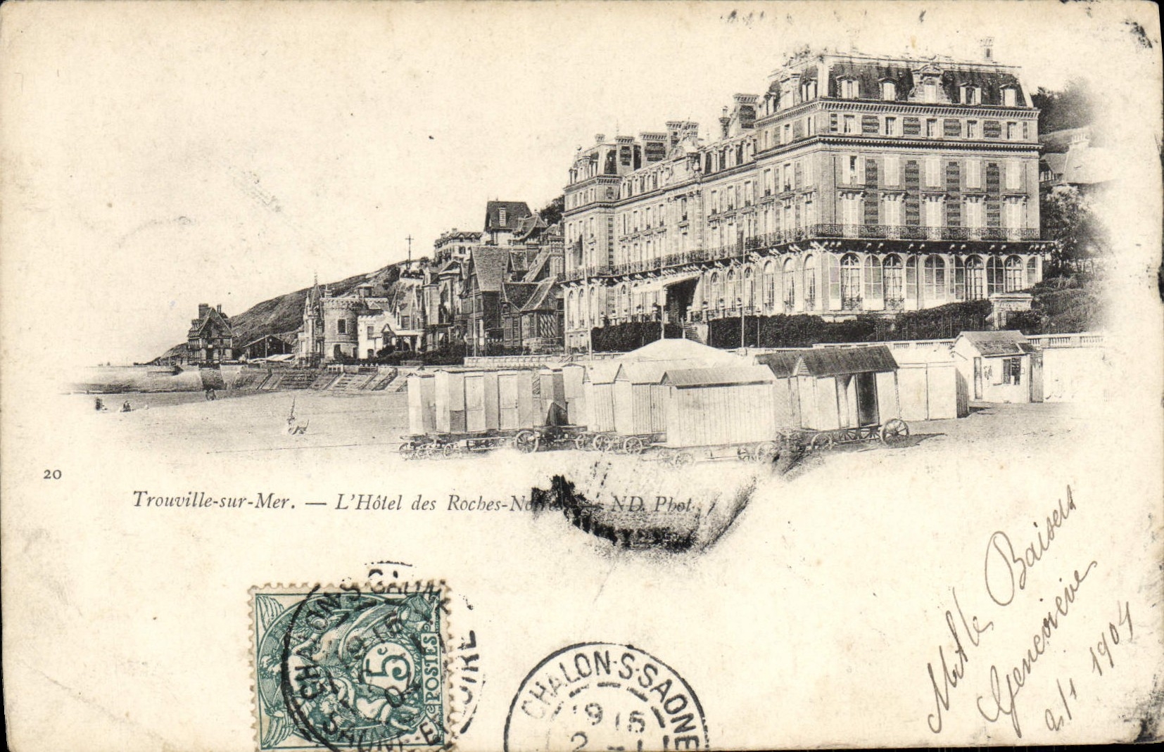 VINTAGE POSTCARD Trouville On Sea the Hotel Of Rocbes