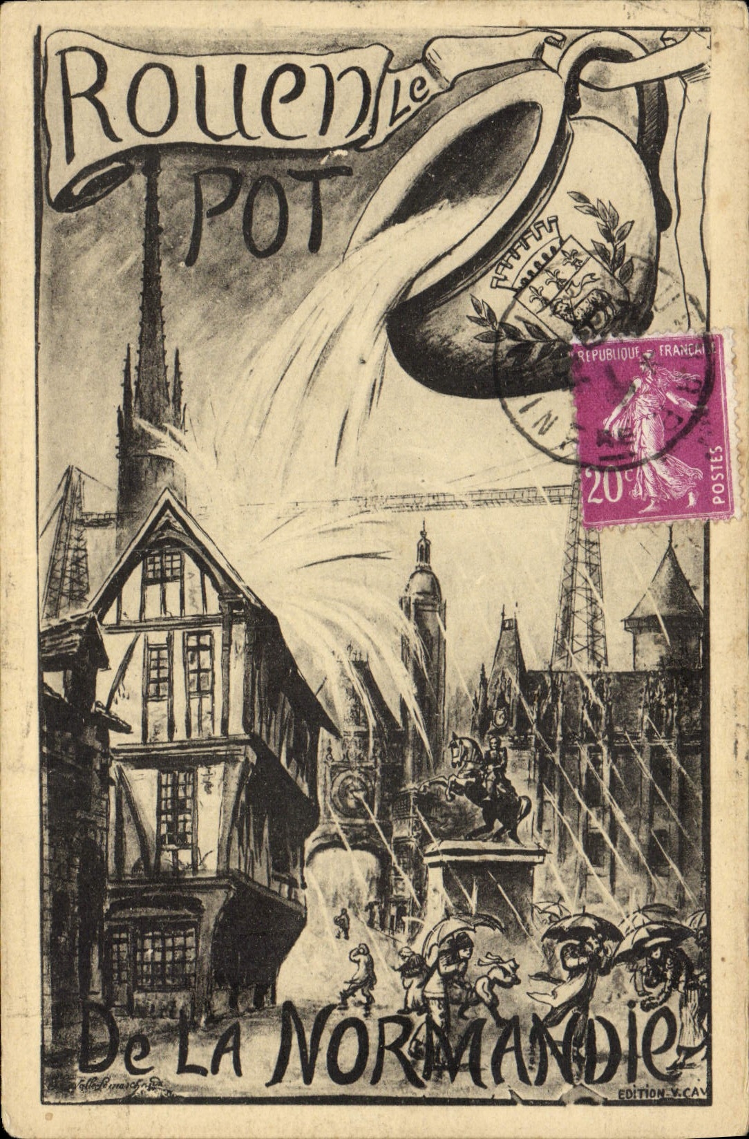 VINTAGE POSTCARD Rouen the Pot