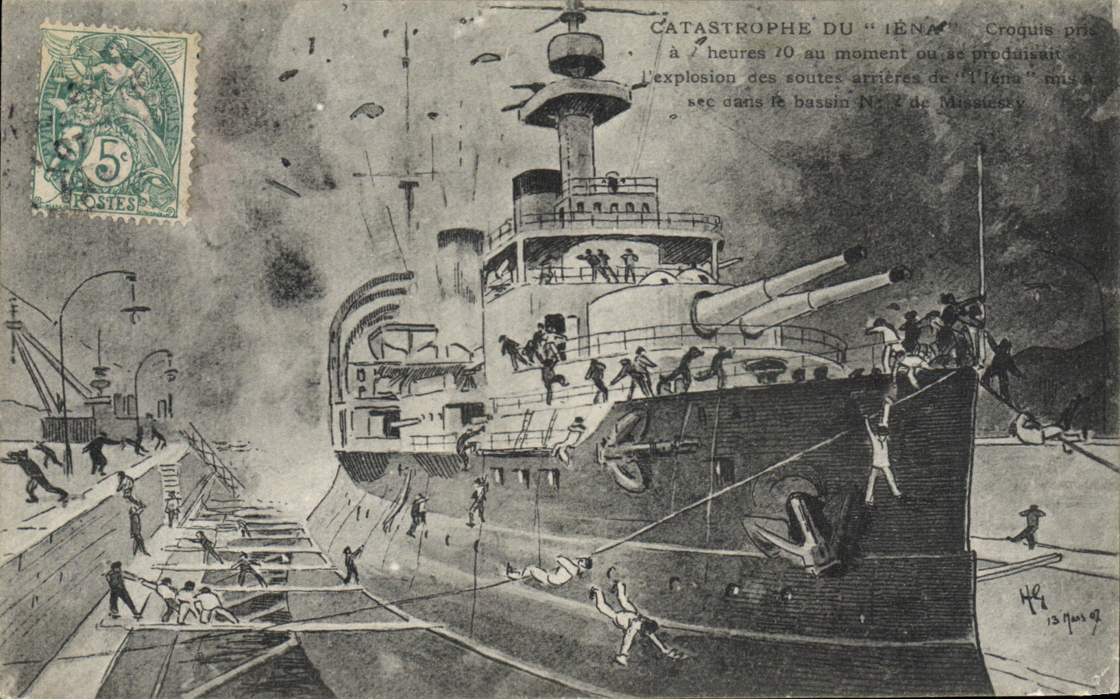 CPA Bateau Catastrophe du Iena 