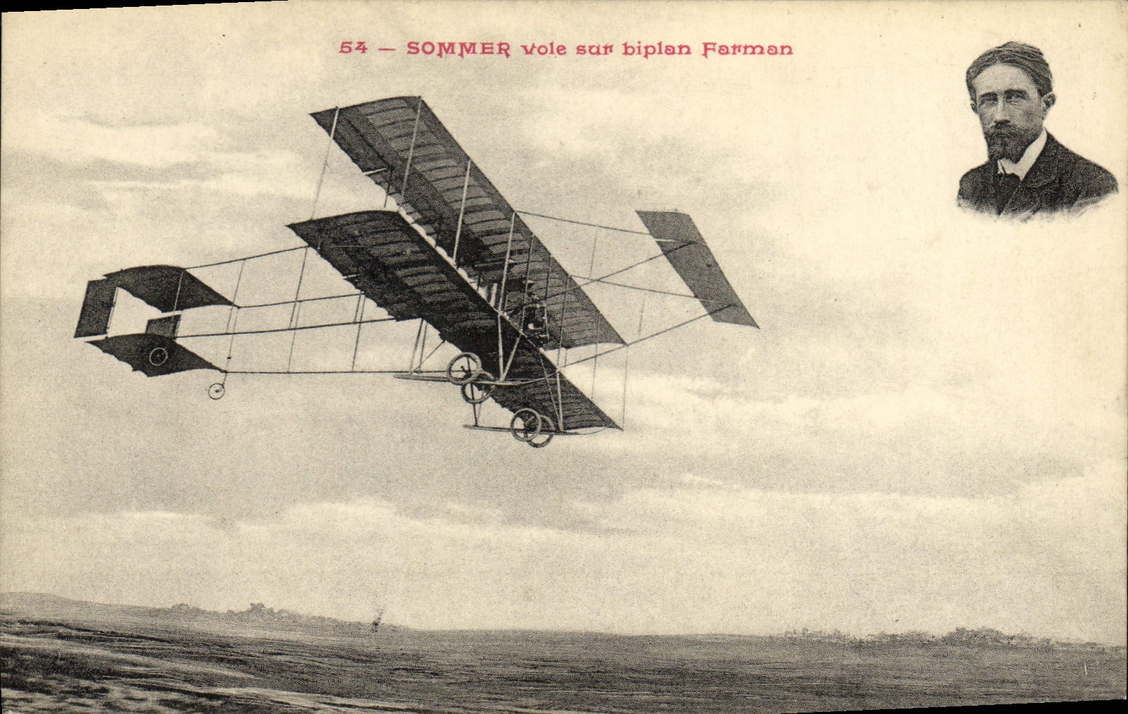 CPA Avion Aviation Somemr vole sur biplan Farman 
