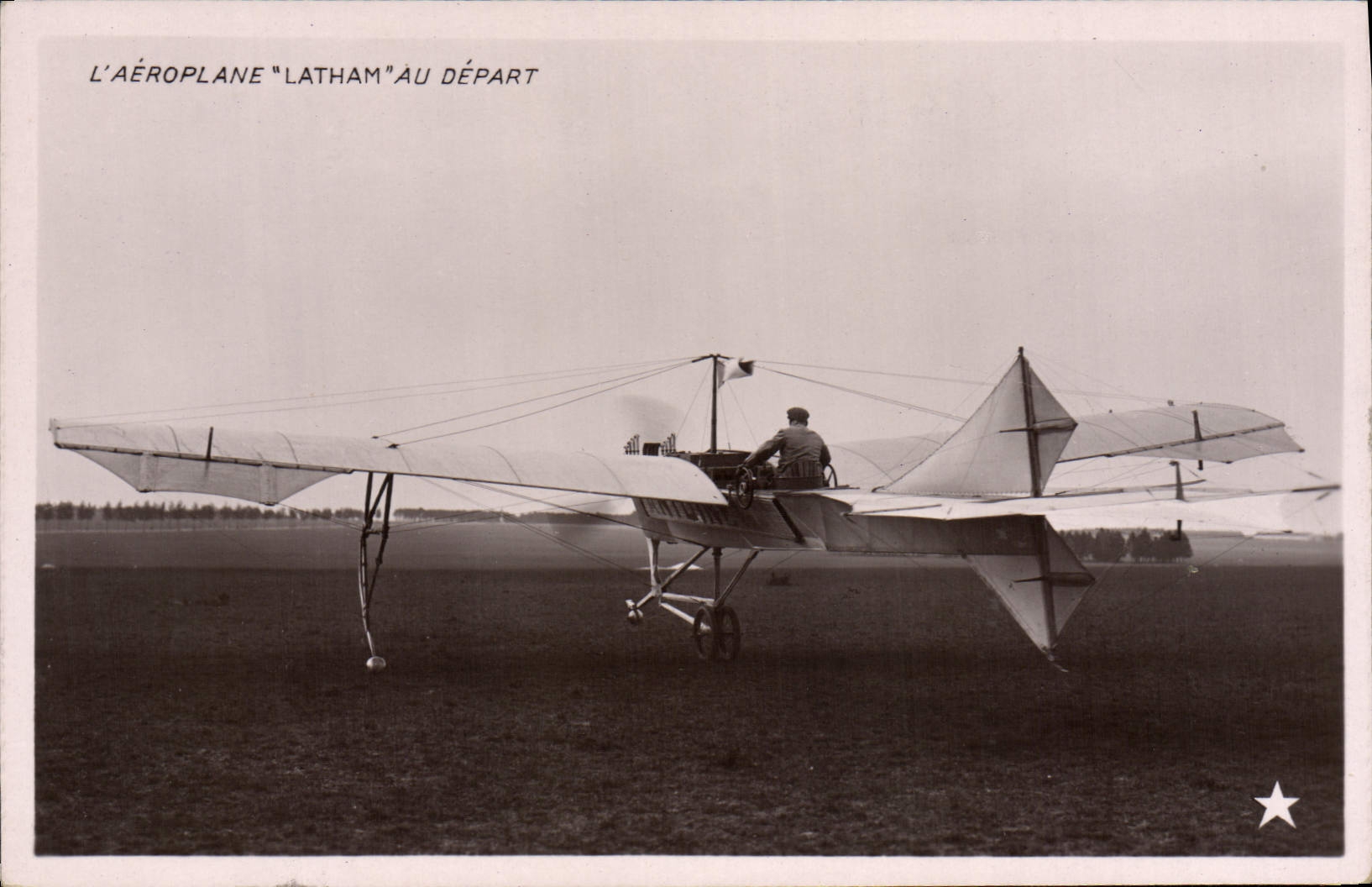 VINTAGE POSTCARD Plane Aviation Airplane latham at the beginning