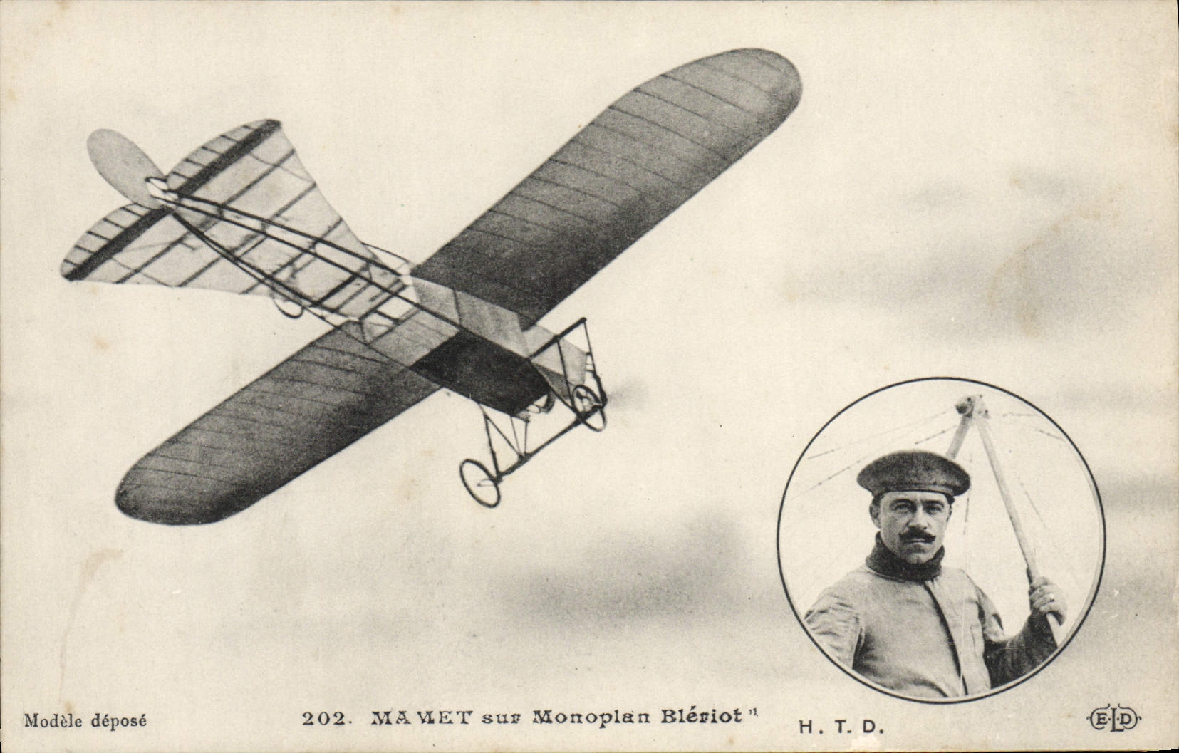CPA Avion Aviation Mamet sur monoplan Bleriot 