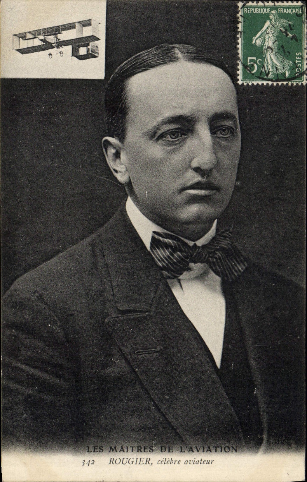 El aviador de Rougier de la aviación de Avion de la POSTAL de la VENDIMIA celebra a aviador