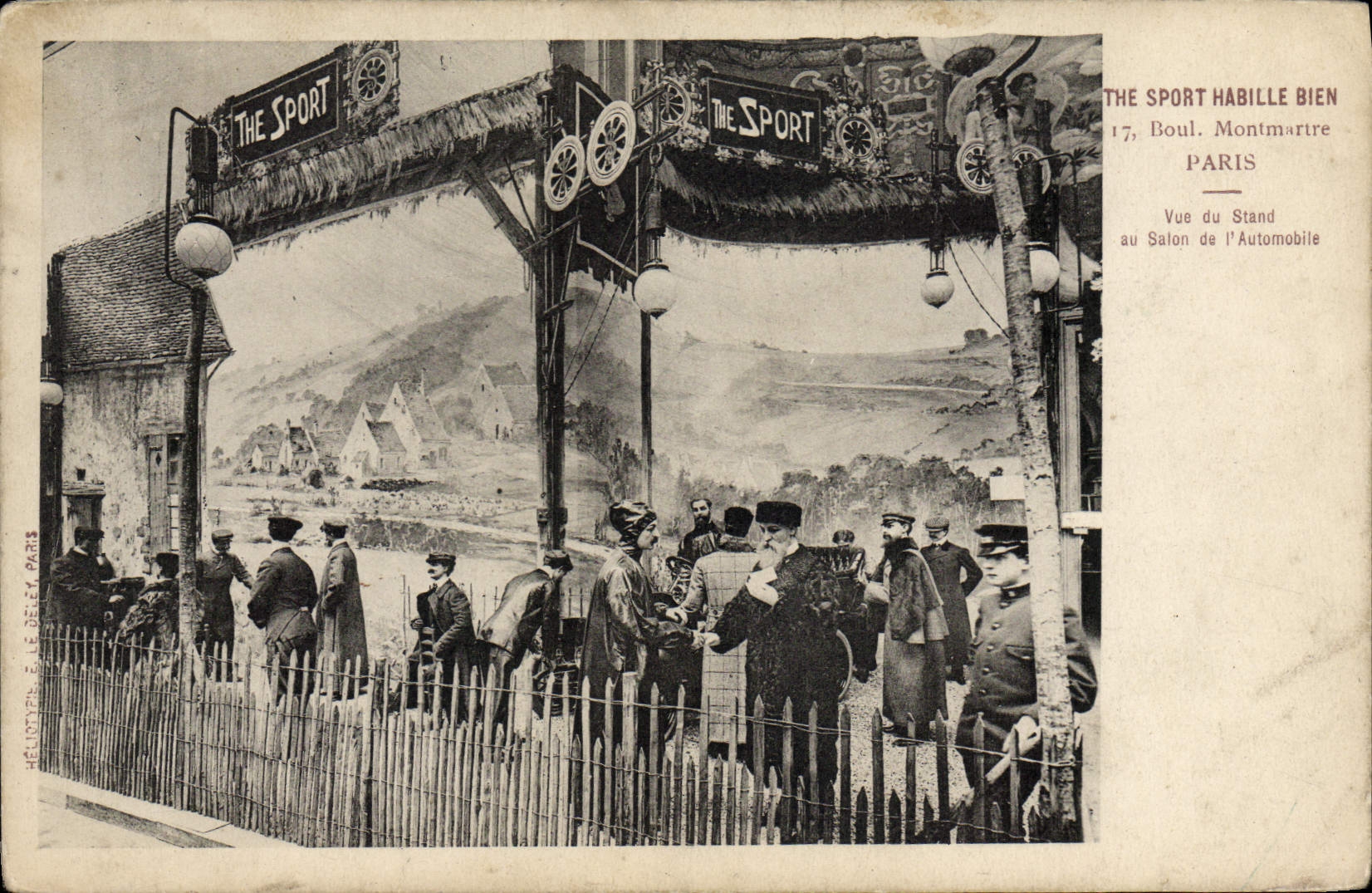 El automóvil de la POSTAL de la VENDIMIA el deporte equipa el bulevar Montmartre París Vue del soporte a motor-demuestra bien