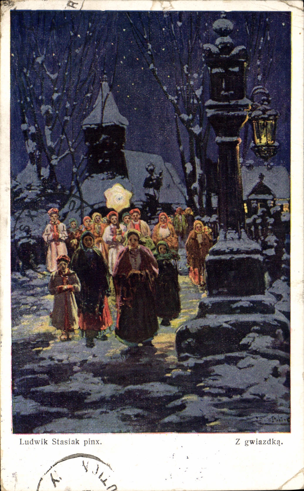 VINTAGE POSTCARD Illustrator Ludwik Stasiak Z Gwiazdka