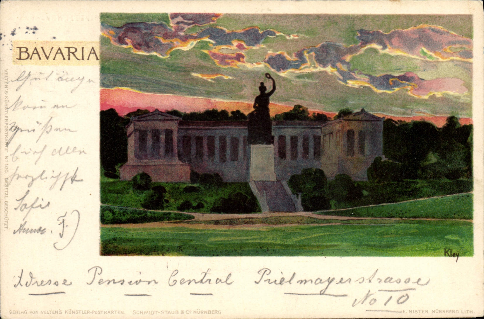 VINTAGE POSTCARD Illustrator Bavaria Kley