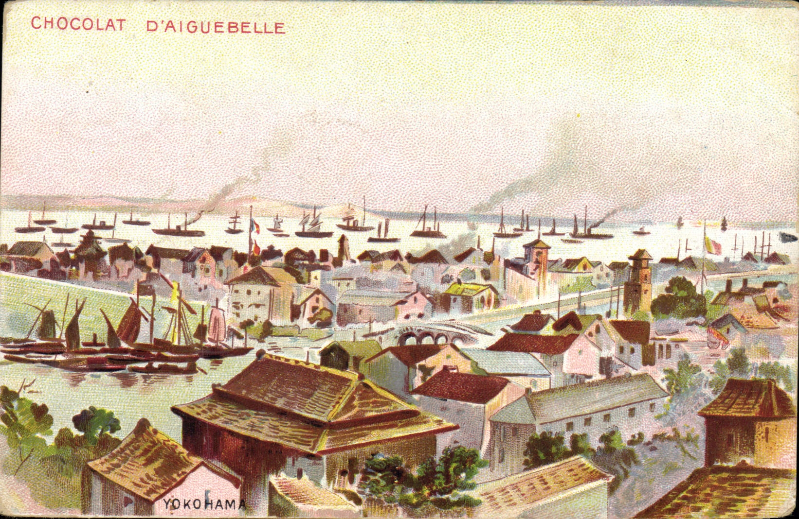 VINTAGE POSTCARD Japanese Japan Yokohama Chocolate of Aiguebelle