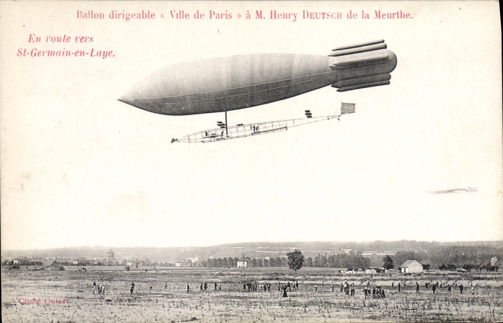 CPA Aviation Zeppelin Dirigeable Ville de Paris Henry Deutsch de la Meurthe