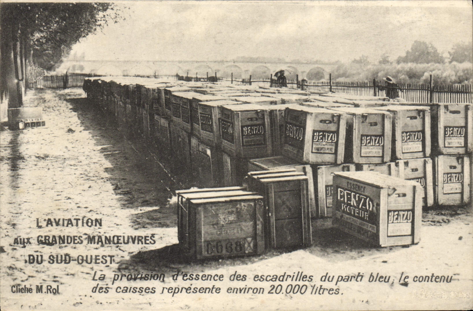 VINTAGE POSTCARD Aviation with the Army maneuvers of the Western south gasoline Provision of the escadrilles of the blue aprti
