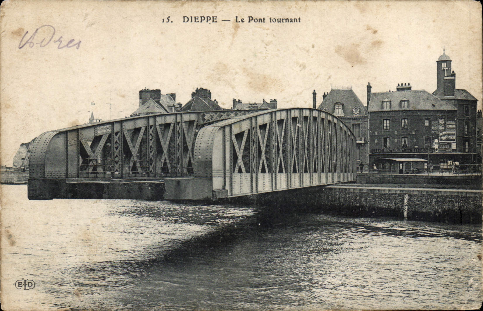 CPA Dieppe Le pont tournant
