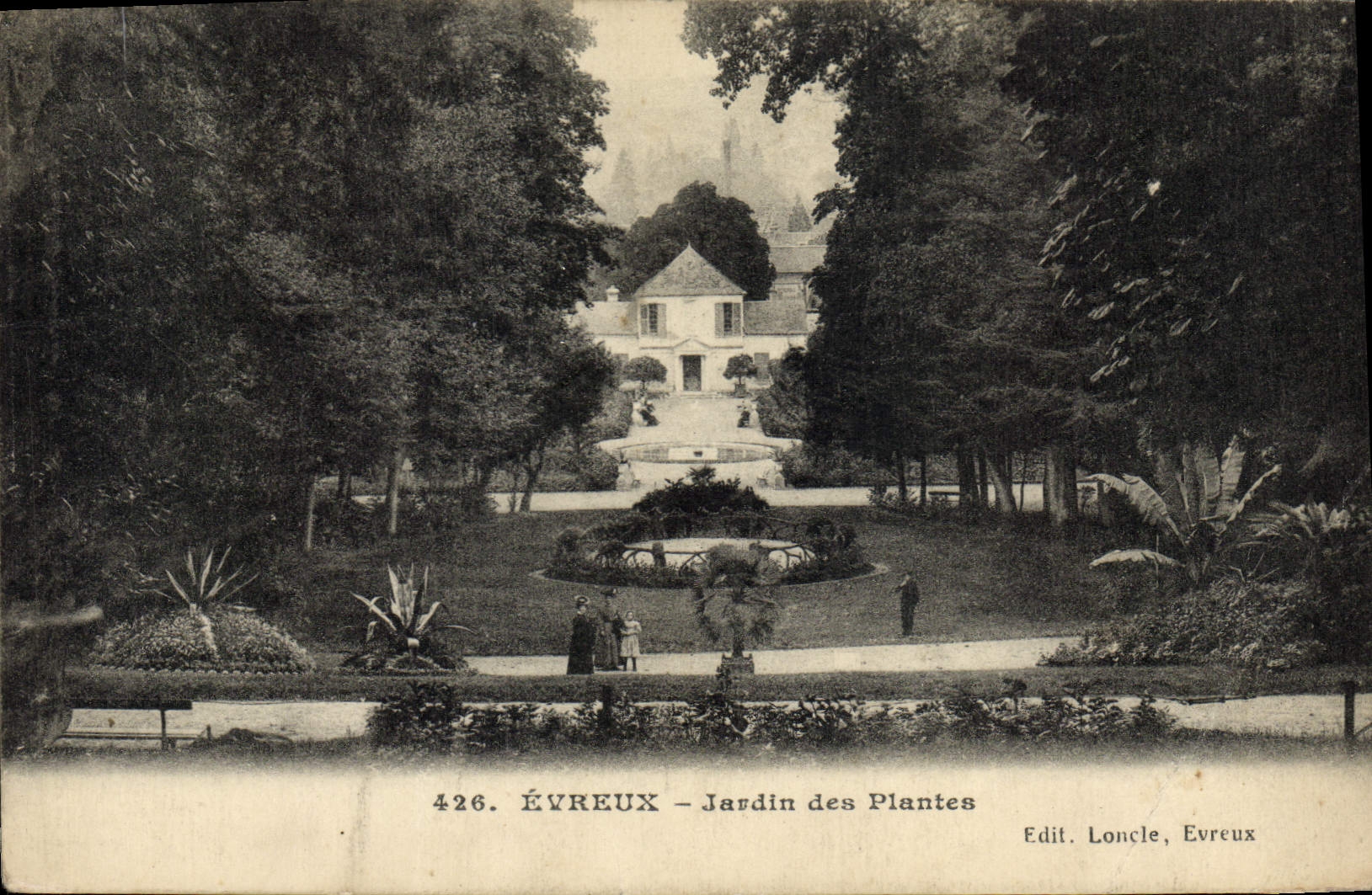 VINTAGE POSTCARD Evreux Botanical garden