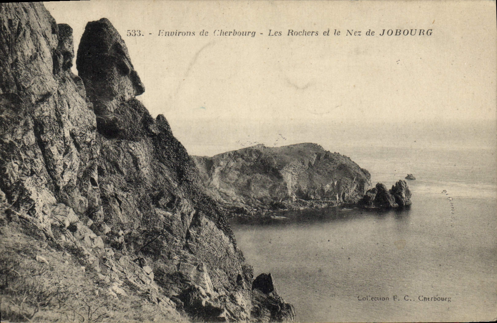 VINTAGE POSTCARD Surroundings of Cherbourg rocks and nose of Jobourg