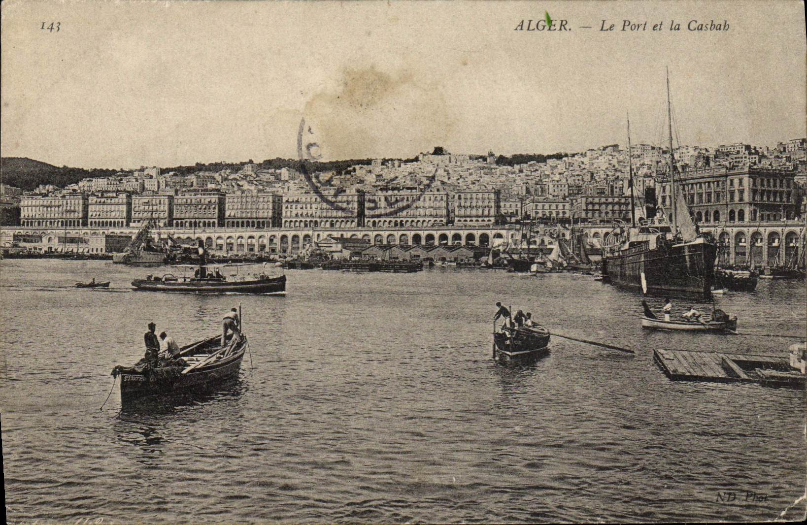 CPA Alger le port et la Casbah
