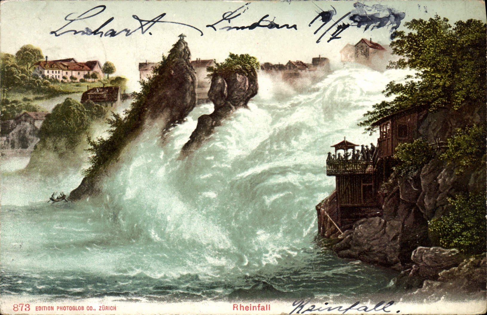 VINTAGE POSTCARD Rheinfall
