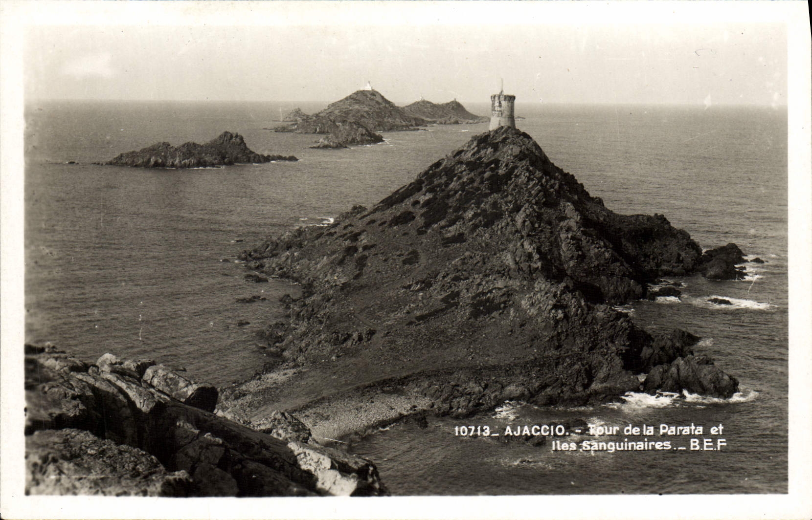 VINTAGE POSTCARD Ajaccio Tower of Parata and sanguinary Iles