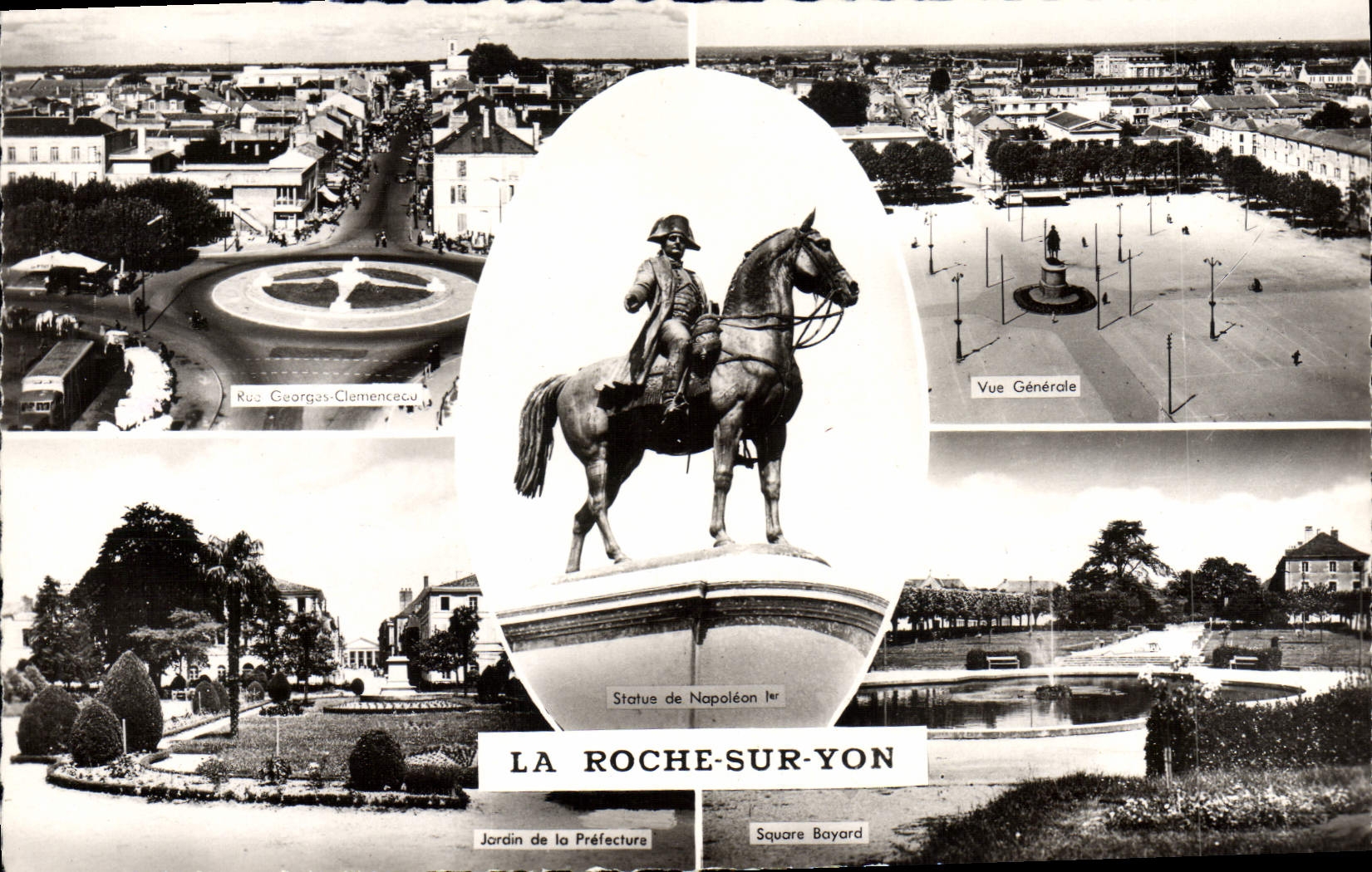 MODERN CARD the rock on Yon Street Georges Clémenceau View Garden of the Prefecture Public garden Bayard Napoleon 1st