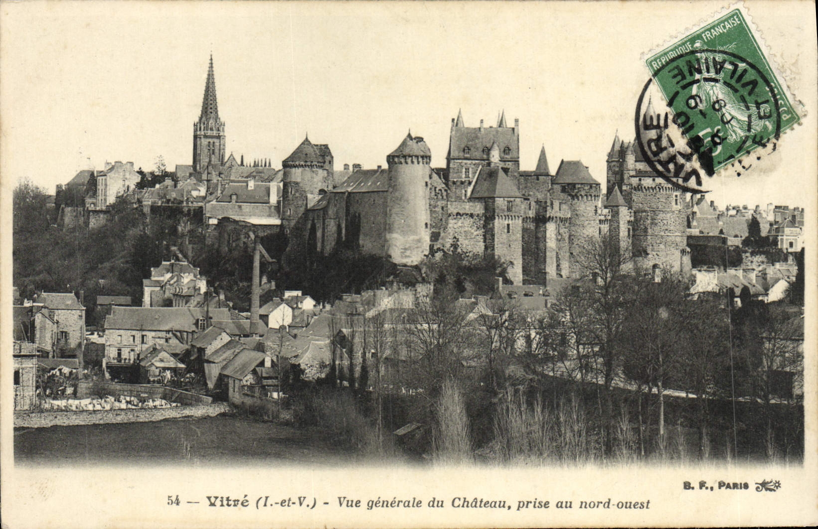 VINTAGE POSTCARD Pane View of the castle