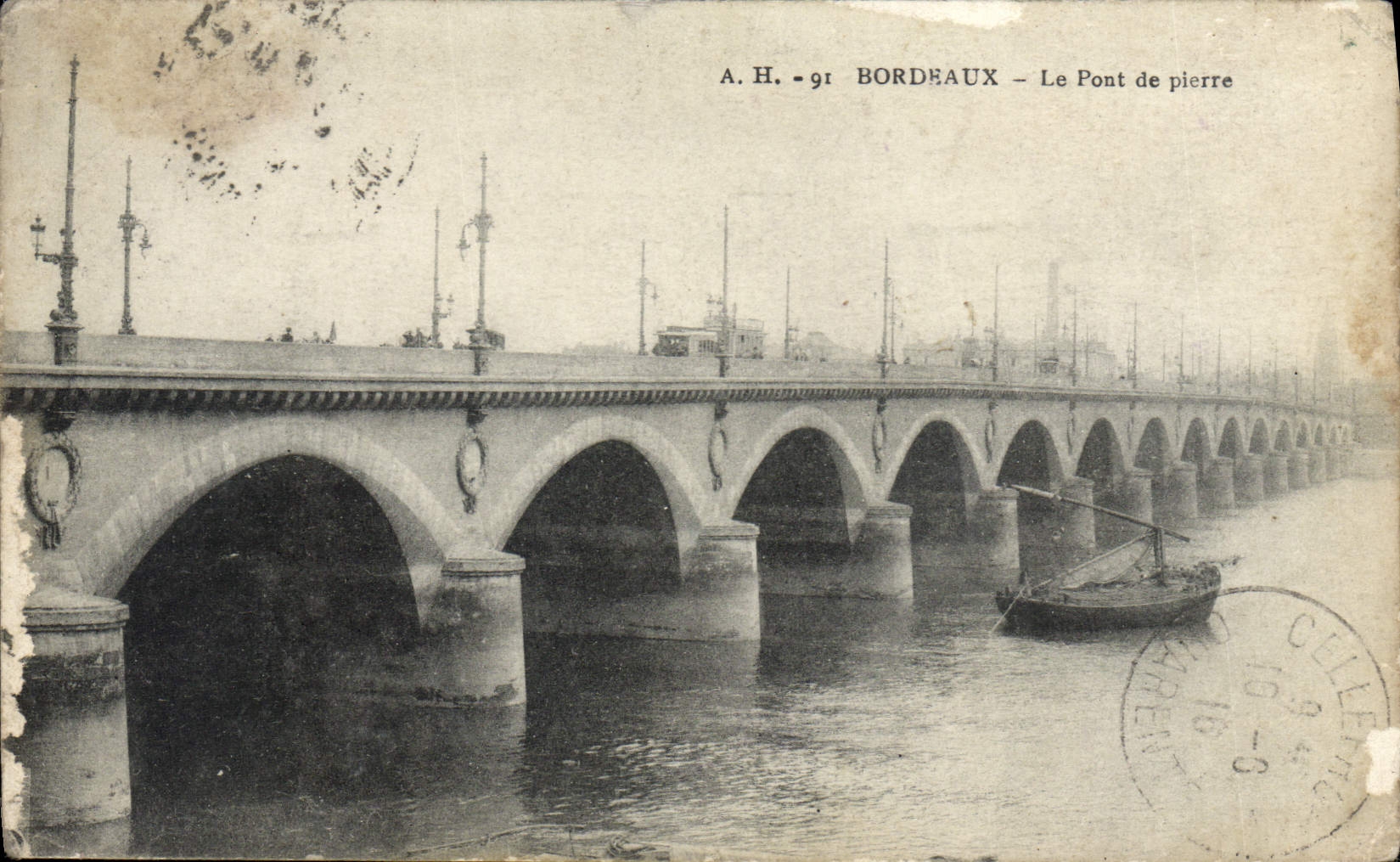 CPA Bordeaux le pont de pierre