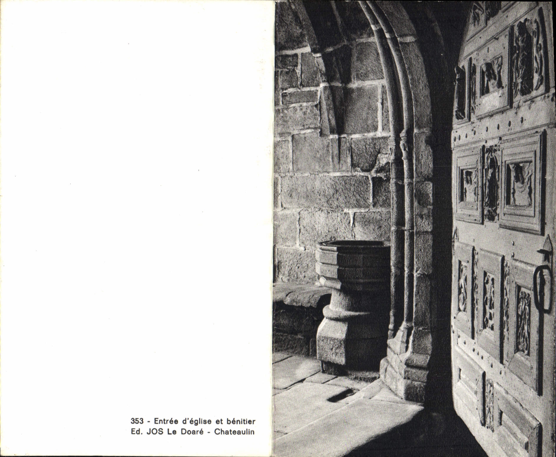 VINTAGE POSTCARD Entered Of Church And Chateaulin Stoup