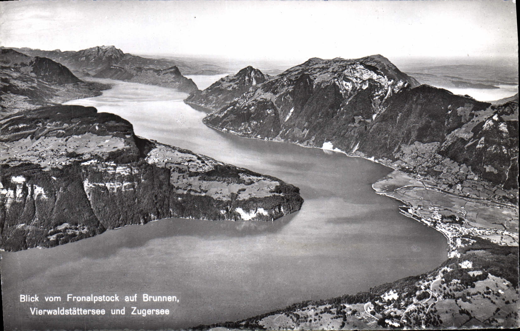 MODERN CARD Blick Vom Fronalpstock Auf Brunnen Vierwaldstattersee Und Zugersee