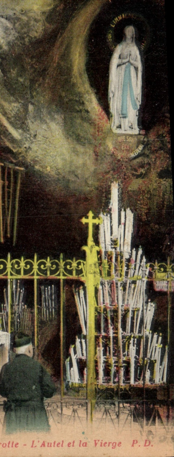 POSTAL de la VENDIMIA el puente del horno y las puertas pesadas de la Virgen la cueva