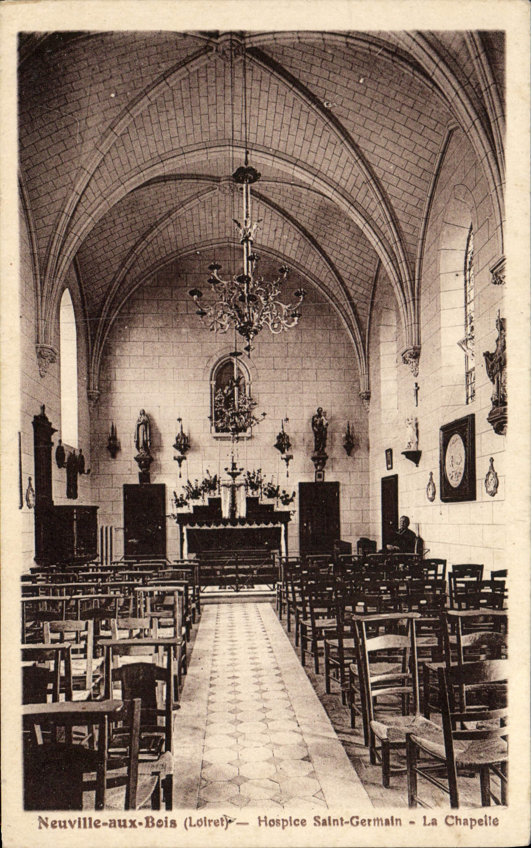 VINTAGE POSTCARD Neuville With Wood Old people's home Saint Germain Chapelte