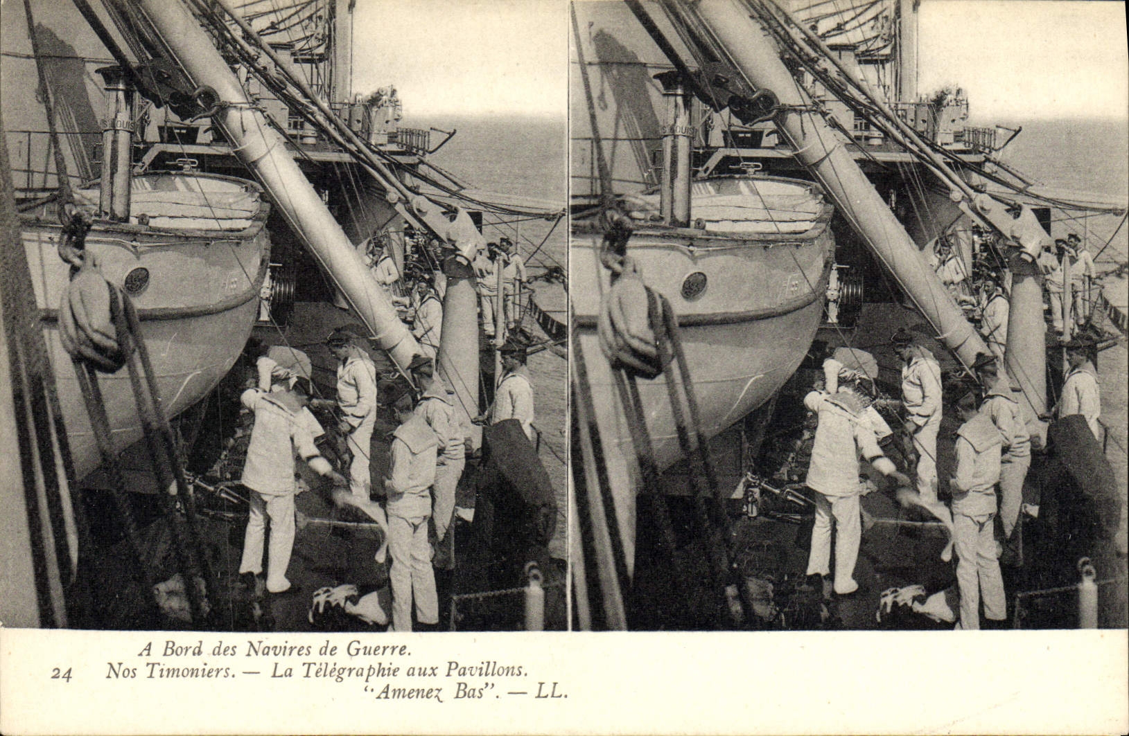 VINTAGE POSTCARD Bateau has edge of the warships telegraphy to the Houses Bring Low