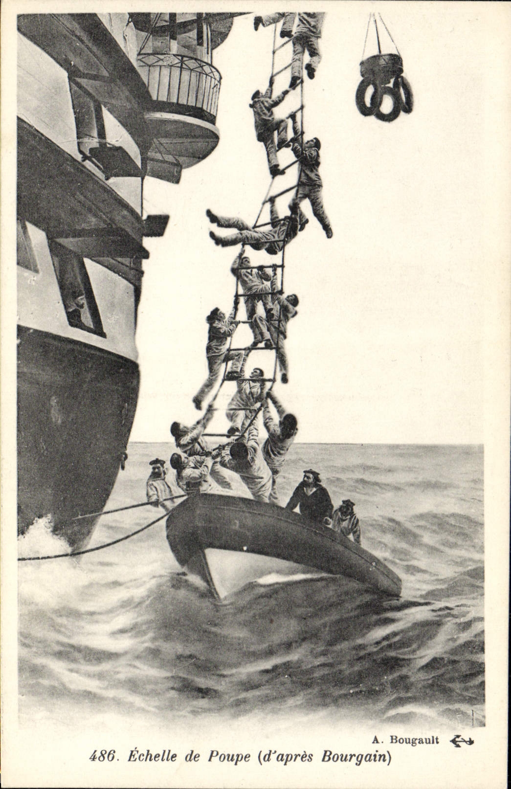 CPA Bateau Echelle de poupe D'apres Bourgain 