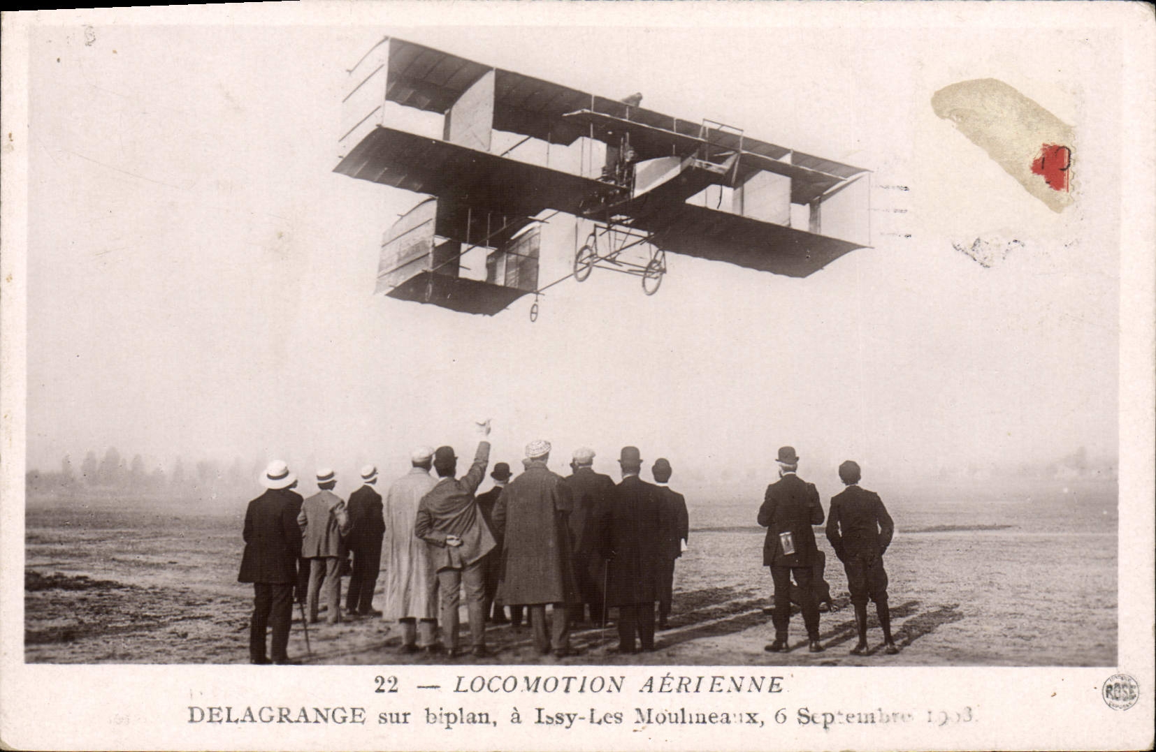 VINTAGE POSTCARD Avion Delagrange Aviation on biplane has Issy Moulineaux