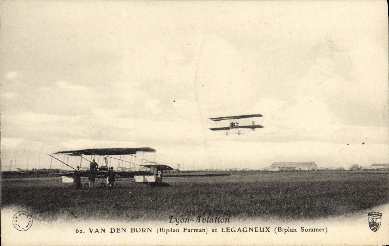 VINTAGE POSTCARD Plane Aviation Van den Biplane Born Farman and Legagneux Biplane To summon
